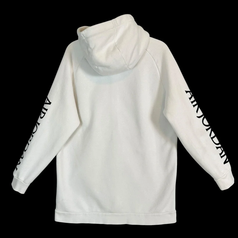Nike Air Jordan Mens Full Zip Hoodie Large Jumpman Fleece White CK2223 White